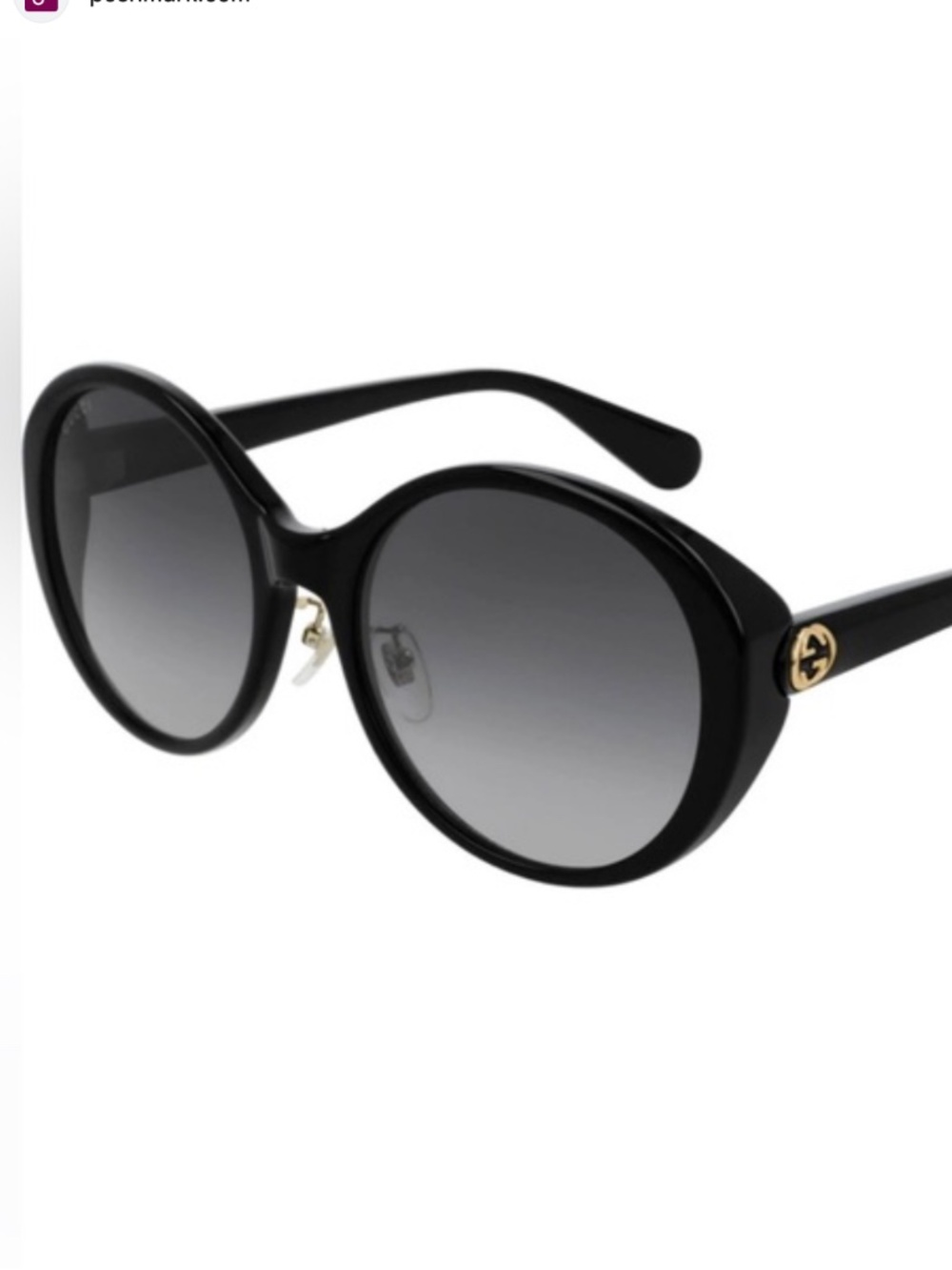 Gucci GG0370SK 001 Oval Black Gray Gradient Sunglasses